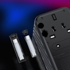 Adapter Travel Charger EU / US / AUS / UK 2x USB-C 2x USB-A 100W - Svart