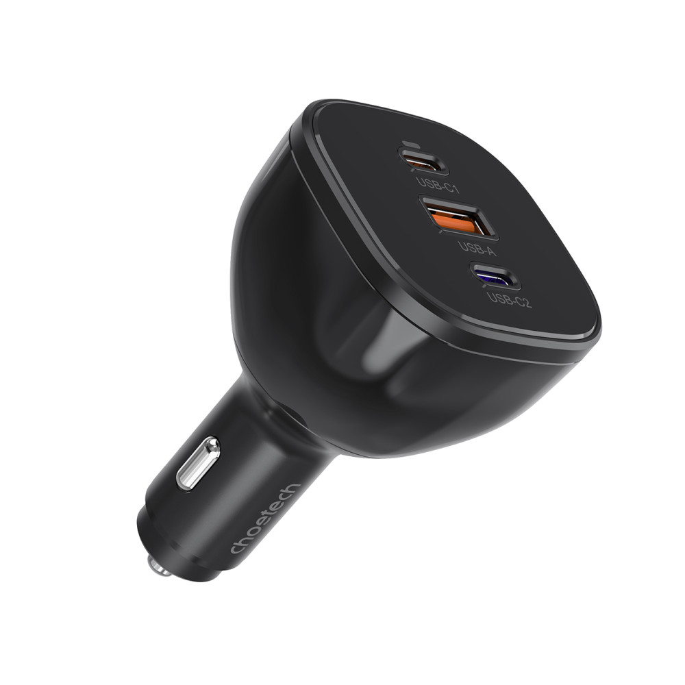 160W 2X USB-C PD 3.1 1x carregador USB-A - Preto