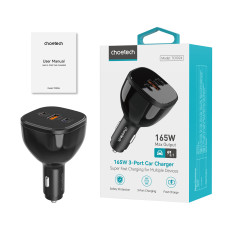160W 2X USB-C PD 3.1 1x carregador USB-A - Preto