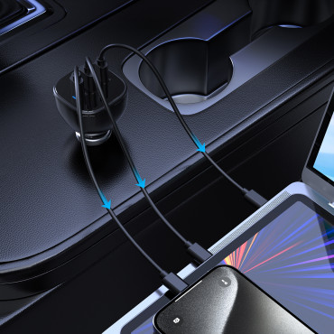 160W 2X USB-C PD 3.1 1x carregador USB-A - Preto