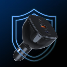 160W 2X USB-C PD 3.1 1x carregador USB-A - Preto