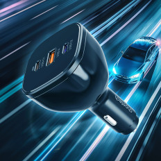 160W 2X USB-C PD 3.1 1x carregador USB-A - Preto