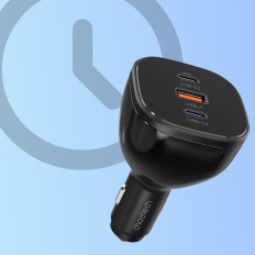 160W 2X USB-C PD 3.1 1x carregador USB-A - Preto