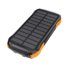Powerbank Solar Charger 10000 MAH 2x USB-A - black and orange