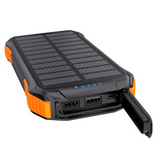 Cargador solar Powerbank 10000 MAH 2X USB-A - Negro y Naranja