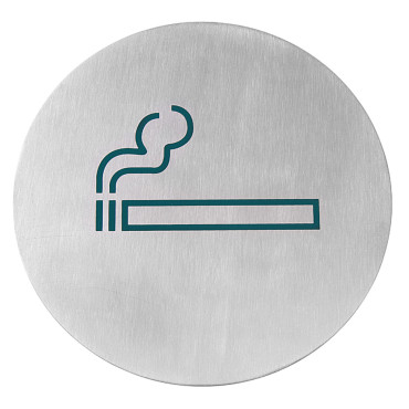 Placa de informação auto-adesiva para fumantes de aço inoxidável qua. 160mm - Hendi 663820