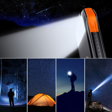 PowerBank Solar Charger 10000 MAH 2X USB-A - Svart og Orange