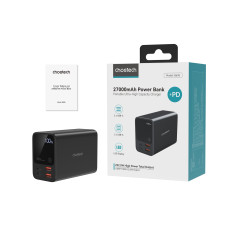 PowerBank Power Station 27000 mAh 2x USB-A 2X USB-C 100W - melns