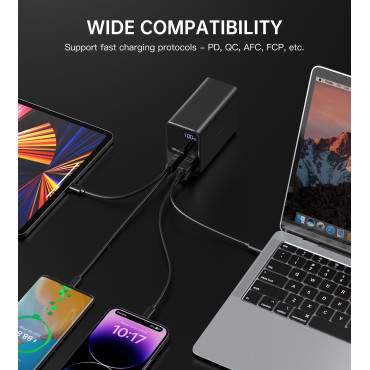 PowerBank Power Station 27000 mAh 2x USB-A 2X USB-C 100W - melns