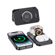 3in1 chargeur d'induction pour Apple Et Samsung + Stand Fonction - Noir