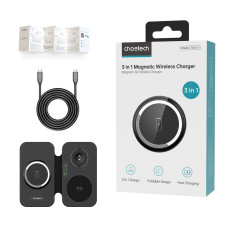 3in1 carregador de indução para Apple E função Samsung + Stand - Preto