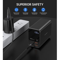 PowerBank Power Station 27000 mAh 2x USB-A 2X USB-C 100W - melns