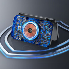 3in1 indukčná nabíjačka pre Apple A funkcia Samsung + Stojan - čierna