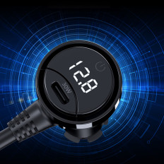 Automobilis įkroviklis + 3x lizdas lengvesnis 2x USB-C pd 1x USB-A QC - juoda