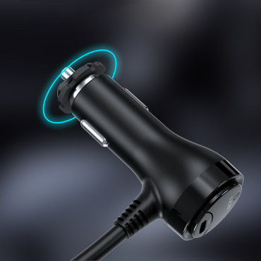 Automobilis įkroviklis + 3x lizdas lengvesnis 2x USB-C pd 1x USB-A QC - juoda