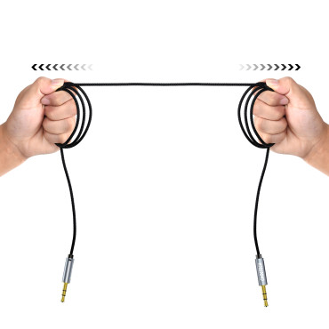 Aux ljudkabel för 2x mini jack högtalare 3.5mm man 1.2m - svart