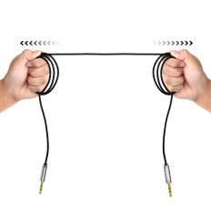 Cable de audio auxiliar para 2x mini altavoz Jack 3.5mm VARÓN 1.2m - negro