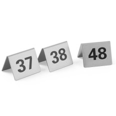 Information plate Table number 37-48 stainless steel Kit 12pcs. - Hendi 663875