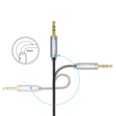 Aux ljudkabel för 2x mini jack högtalare 3.5mm man 1.2m - svart