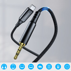 AUX USB-C καλώδιο καλωδίου ήχου - Μίνι υποδοχή 3.5mm 1m - Μαύρο