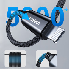 Aux iPhone Listering kabel - Mini Jack 3.5mm 1 m - crno