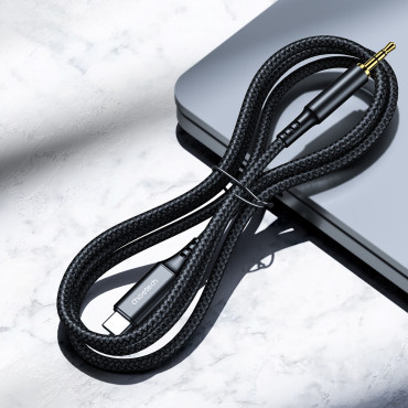 Cabo de cabo de áudio AUX USB-C - Mini Jack 3.5mm 2 m - preto