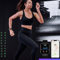 SmartWatch med anslutningsmottagningsskärm 1,91 '' IP67 - Svart
