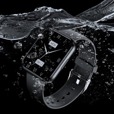 SmartWatch med tilkoblingsbevisningsfunksjonsskjerm 1.91 '' IP67 - Svart