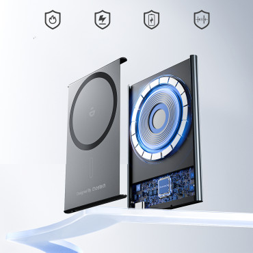 Powerbank induttivo 2000mah super sottile 5w magsafe qi - nero