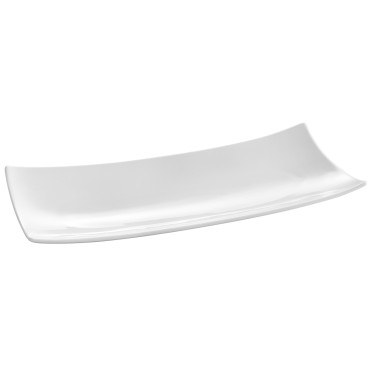 Bandeja decorativa da barca da barcaça retangular 218x105mm porcelana branca - Hendi 785546