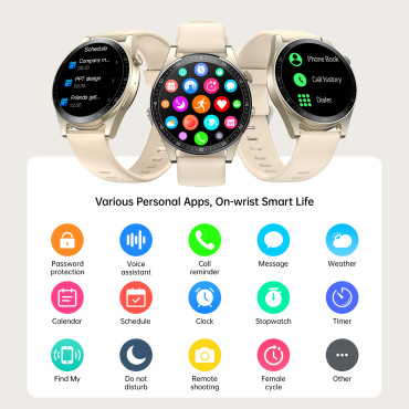SmartWatch Classic Series med tilkobling Mottaksfunksjonsskjerm 1.32 '' IP68 - Golden