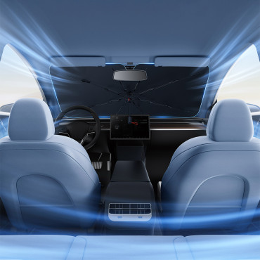 Cover voor de auto-paraplu voor de auto op de voorruit Coolride 142x75cm - zwart