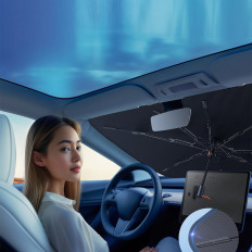 Dekk for bilparaplyen for bilen på frontruten Coolride 142x75cm - svart