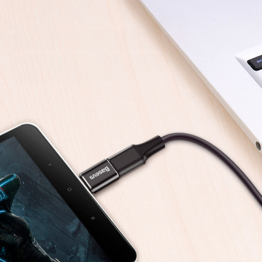 Mini adaptador adaptador com micro USB em USB-C - Preto