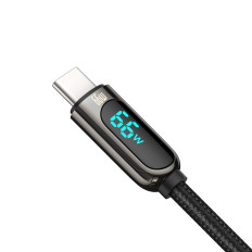 Kabelweergave Snelle oplaadgegevenskabel USB-A - USB-C 66W 1M - Zwart
