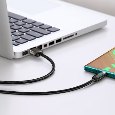 Kabelweergave Snelle oplaadgegevenskabel USB-A - USB-C 66W 1M - Zwart