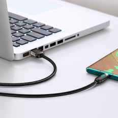 Exibição de cabo Cabo de dados de carregamento rápido USB-A - USB-C 66W 1M - Preto