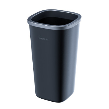 Mini garbage basket for office or car mounted in a cup holder - black