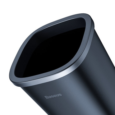 Mini garbage basket for office or car mounted in a cup holder - black