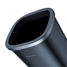 Mini canasta de basura para oficina o automóvil montado en un soporte de taza - Negro