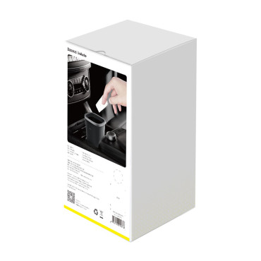 Mini Garbage Basket for kontor eller bil montert i en koppholder - svart