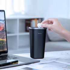 Mini-poubelle pour bureau ou voiture montée dans une tasse - Noir