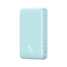 PowerBank induktīvais magnētiskais mini 10000 mAh 20W + USB-C kabelis - zils