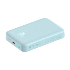 "PowerBank Indukcinis Magnetinis Mini 10000 Mah 20W + USB-C kabelis - mėlyna