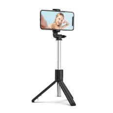 Selfie Stick Telescopic con trípode de control remoto en el teléfono 0.7m - negro