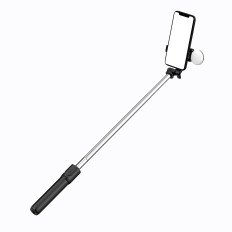 Teleskopska selfie Stick z daljinskim upravljalnikom + LED stojalo stojalo za telefon 0.71m - Črna