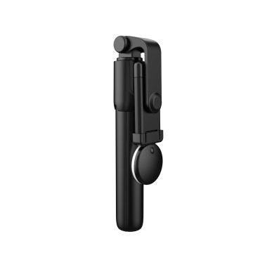 Teleskopska selfie Stick z daljinskim upravljalnikom + LED stojalo stojalo za telefon 0.71m - Črna