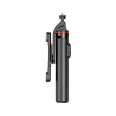 Selfie Stick Teleskopska z daljinskim upravljalnikom + 2x LED svetilka stojalo stojalo za telefon 1.3m - Črna