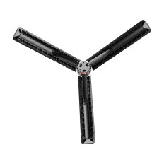 Selfie Stick Teleskopska z daljinskim upravljalnikom + 2x LED svetilka stojalo stojalo za telefon 1.3m - Črna