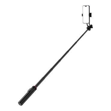 Selfie Stick teleskopska z daljinskim upravljalnikom na telefonu 1.3m Aluminij - črna